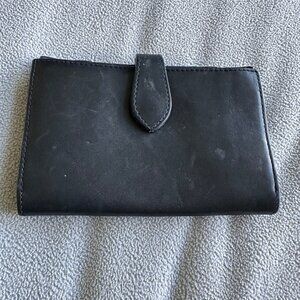 Vintage Banana Republic‎ Wallet Leather Bifold Womens Black Classic Quiet Luxury